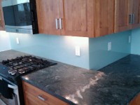 Frosted backsplash in Kitchen